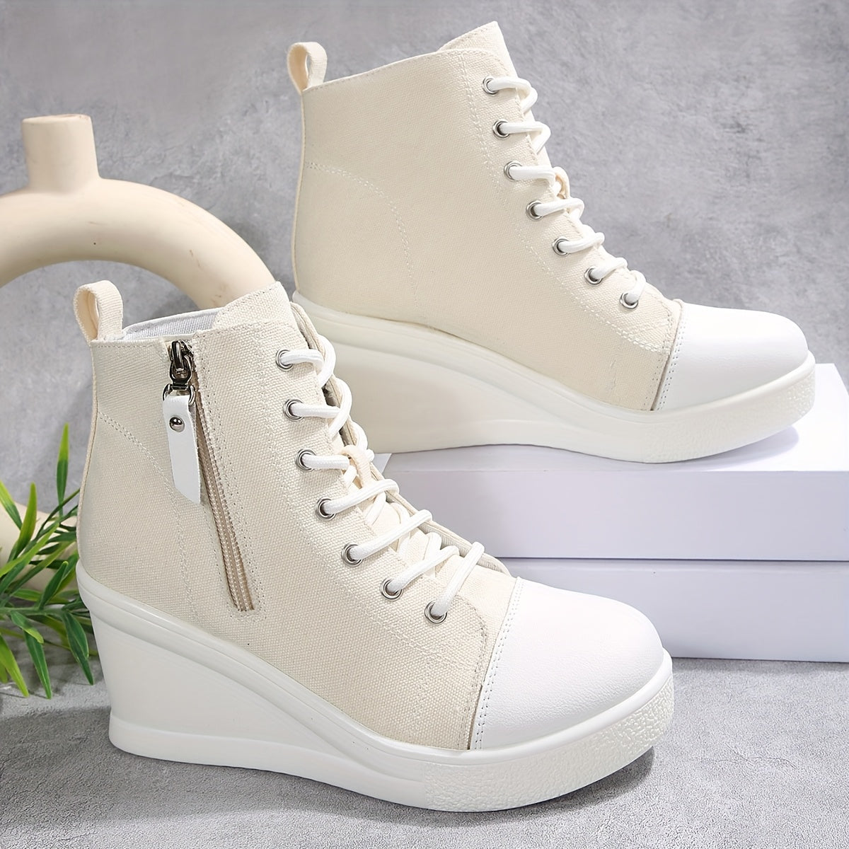Uptown Canvas Wedge Sneaker | Solara