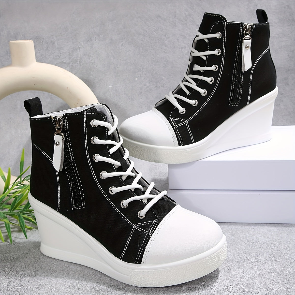 Uptown Canvas Wedge Sneaker | Solara