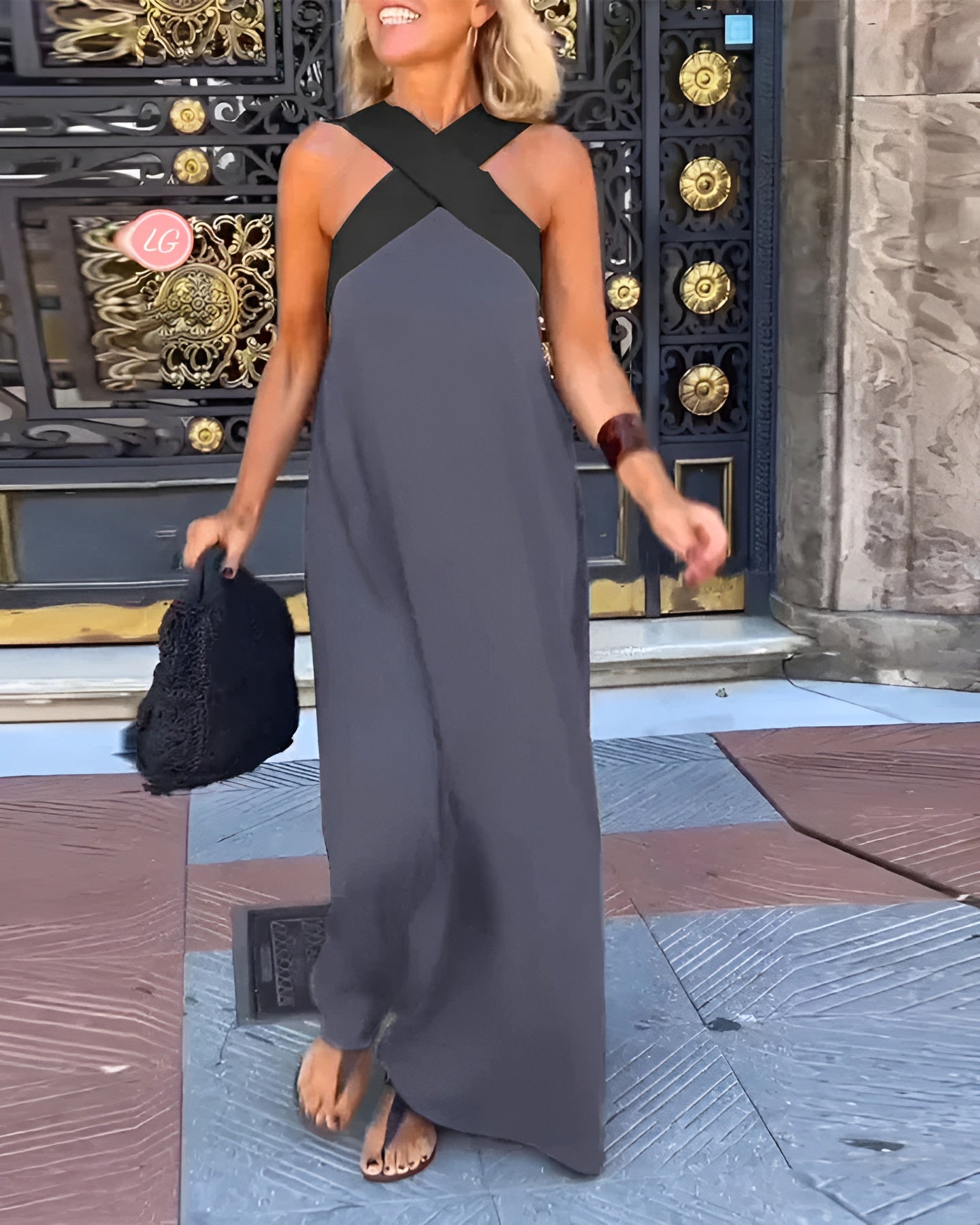 Elegant crossed-cut everyday dress for women | Delphine