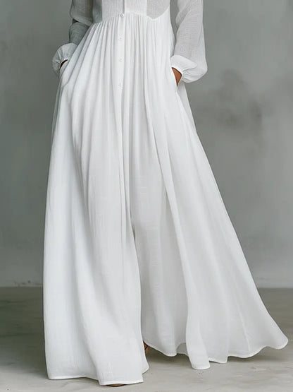 Noemi | Women's Long Sleeve Button Front Maxi Dress