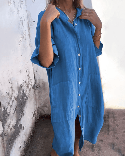 Relaxed Ibiza-style shirt dress for women | Natalie