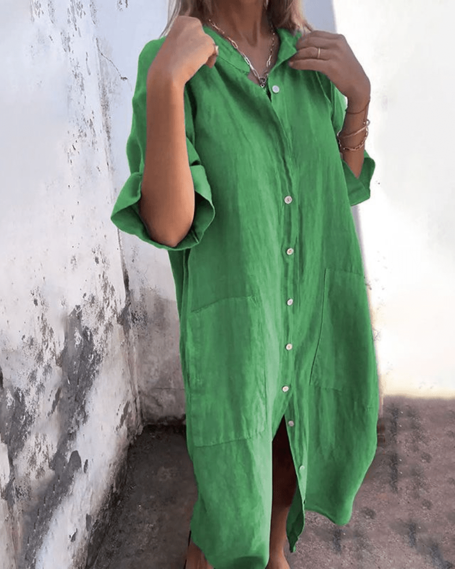 Relaxed Ibiza-style shirt dress for women | Natalie