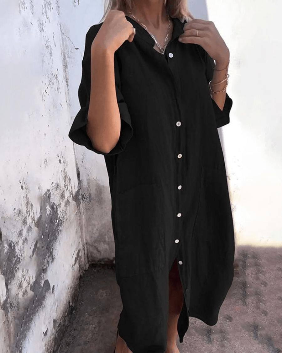 Relaxed Ibiza-style shirt dress for women | Natalie