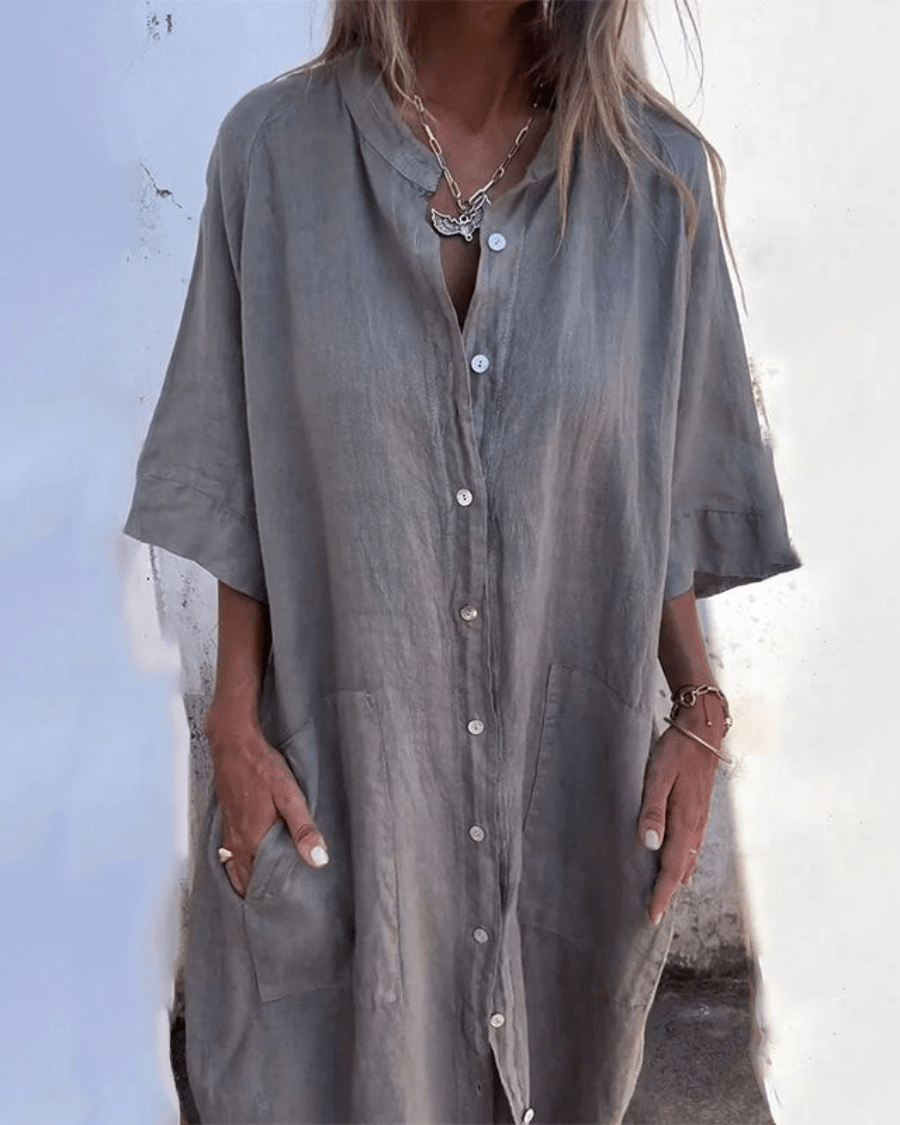 Relaxed Ibiza-style shirt dress for women | Natalie
