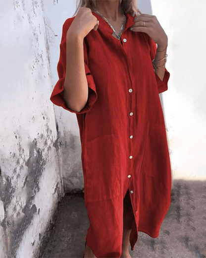 Relaxed Ibiza-style shirt dress for women | Natalie
