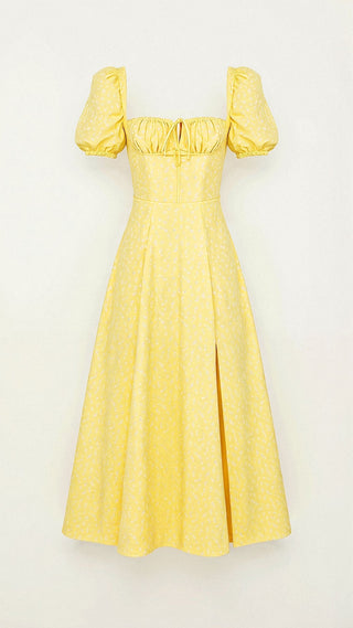 Daniela Midikleid mit quadratischem Halsausschnitt