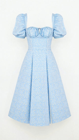 Daniela Midikleid mit quadratischem Halsausschnitt