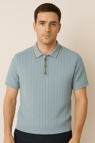David Strick Poloshirt mit Kontrastkragen