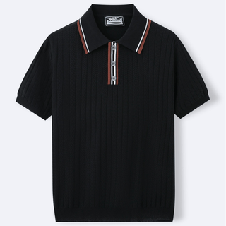 David Strick Poloshirt mit Kontrastkragen