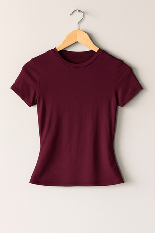 Laila Crop Top mit Rundhals Kurzarm