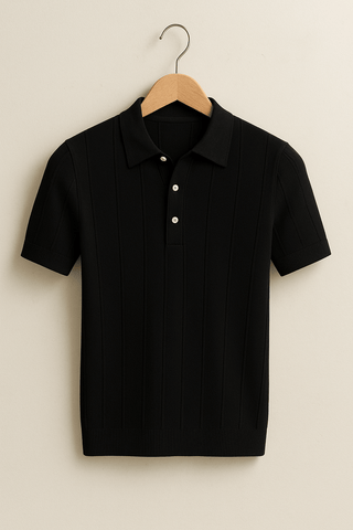 Liam Strickpoloshirt Kurzarm