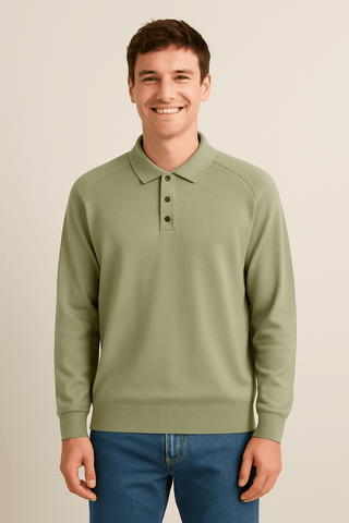 Luke Strick Poloshirt Langarm