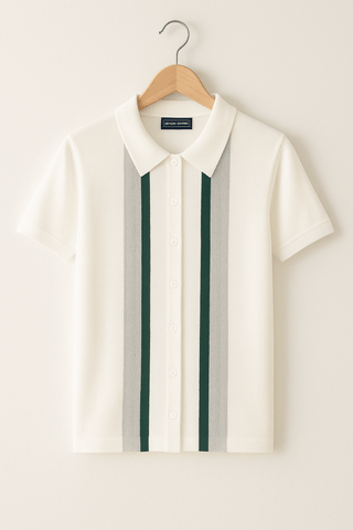 Miles Strickhemd Kurzarm mit Streifen