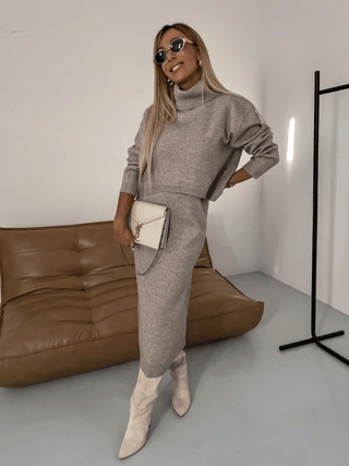 Nella Rollkragenpullover und Kleid Set