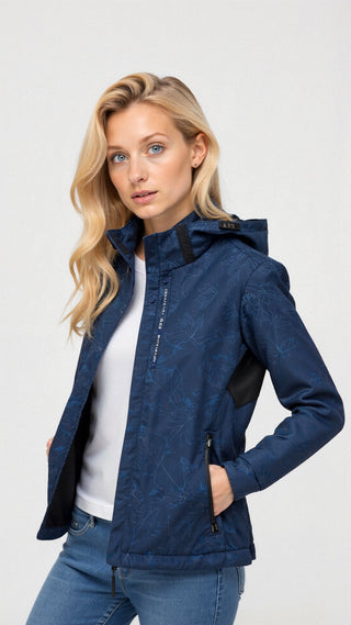 Sanne Bedruckte Outdoor-Jacke mit Kapuze