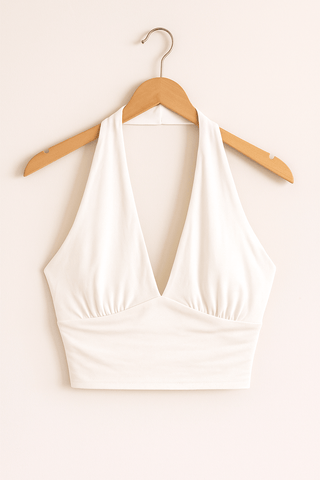 Zara Neckholder Crop Top mit V-Ausschnitt