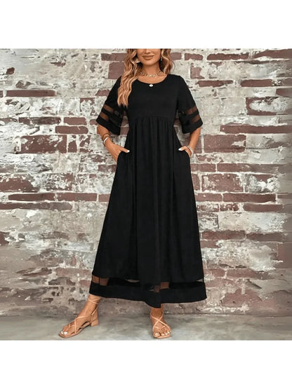 Empire waist flowy tummy coverage midi dress for women | Nadia