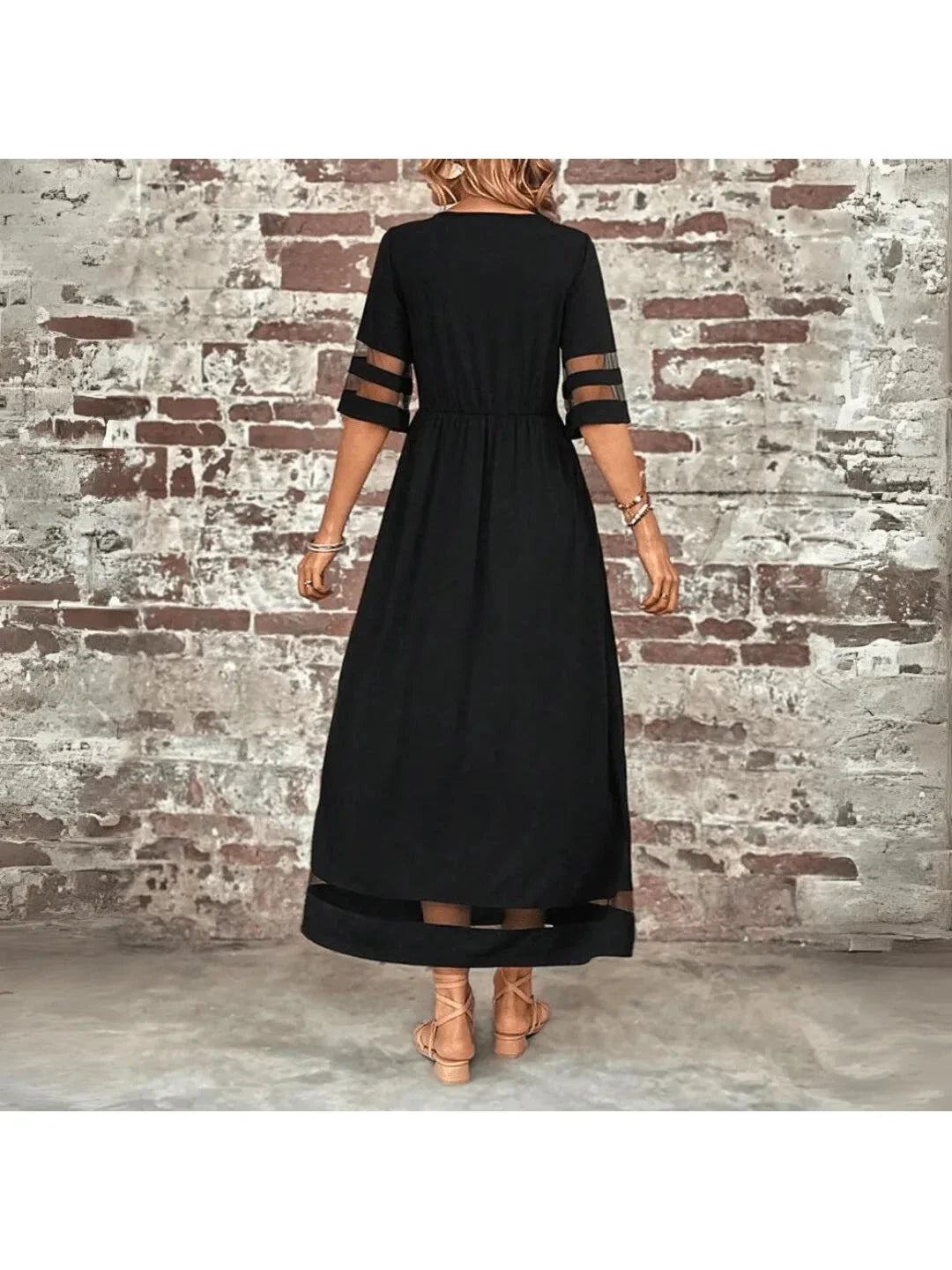 Empire waist flowy tummy coverage midi dress for women | Nadia
