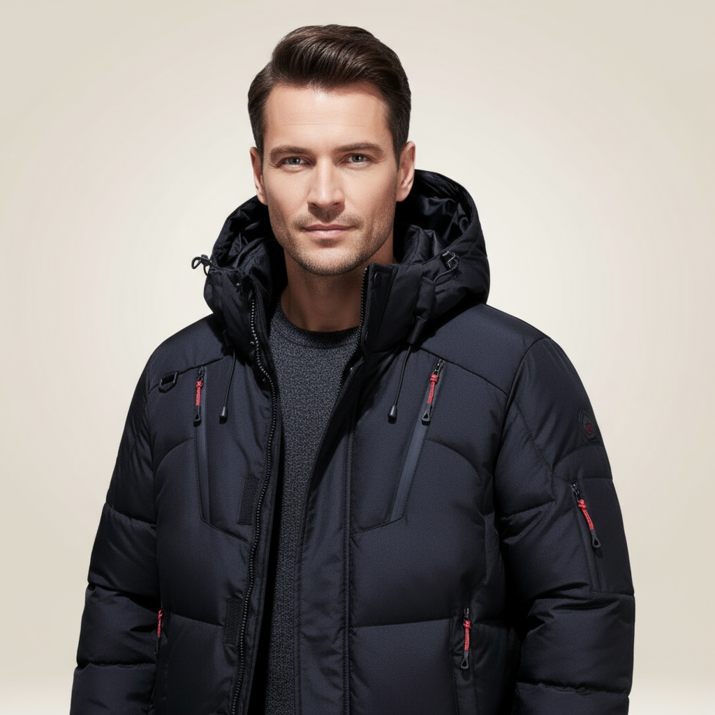 Warm thick fleece-lined winter parka for men | Nordfall