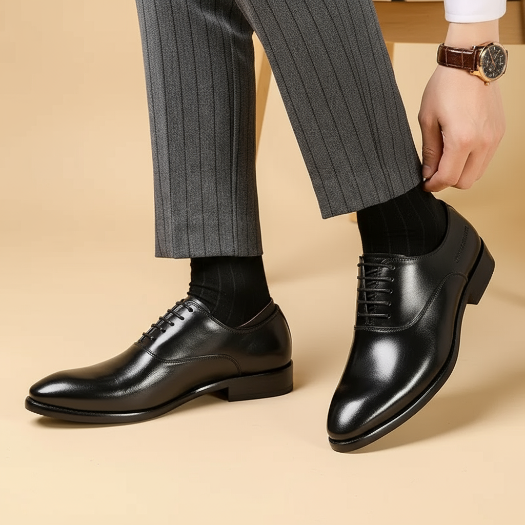 Classic orthopaedic leather oxford dress shoes for men