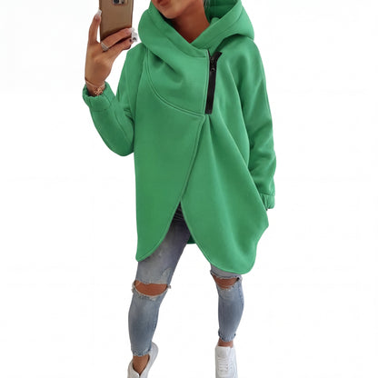 Plus-size relaxed half-zip pullover hoodie for women | Vania