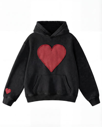 Oversized heart design cosy pullover for women | Candace