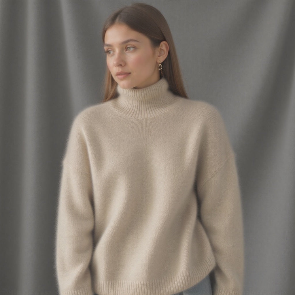 Oversized turtleneck pullover sweater for women | Alina