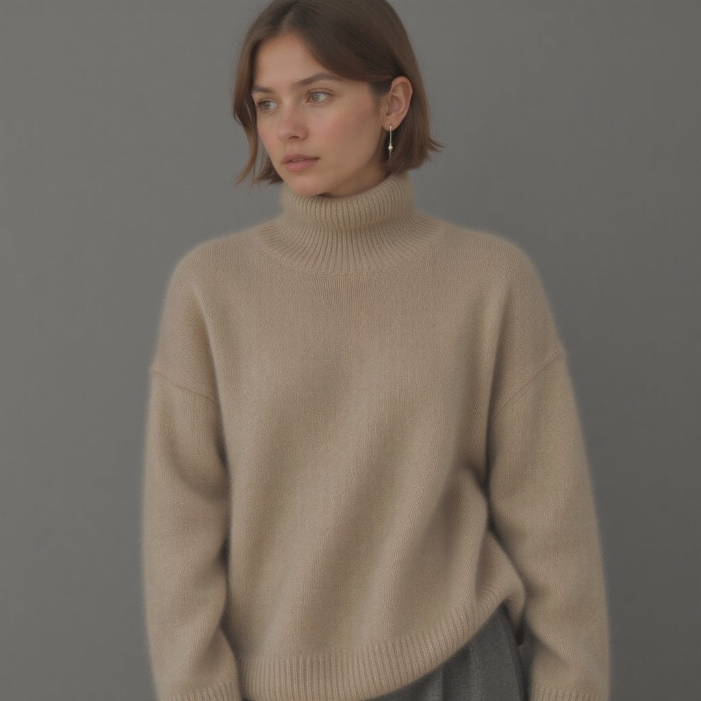Oversized turtleneck pullover sweater for women | Alina