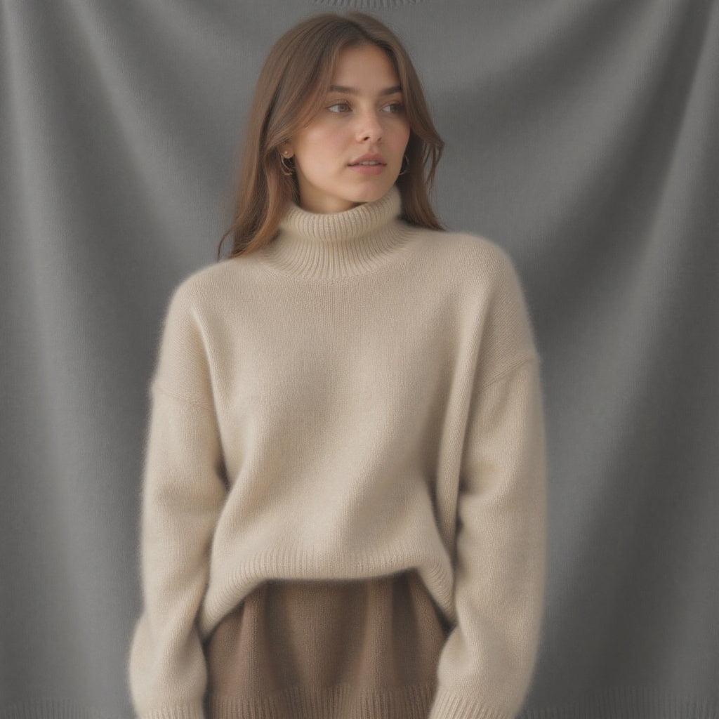 Oversized turtleneck pullover sweater for women | Alina