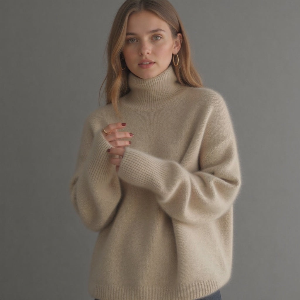 Oversized turtleneck pullover sweater for women | Alina