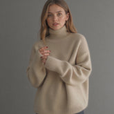 Oversized turtleneck pullover sweater for women | Alina