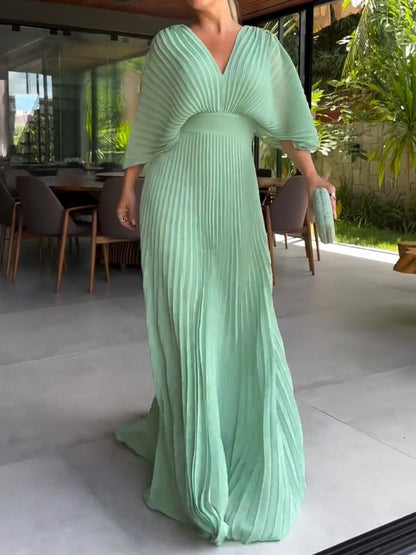 Floating ribbed elegant maxi dress for women | Ria