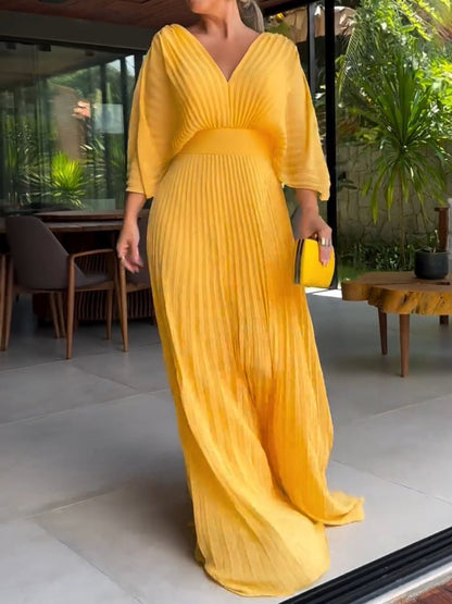 Floating ribbed elegant maxi dress for women | Ria