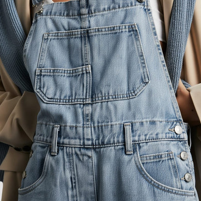 Orlena | Women's Wide Leg Denim Overall Jumpsuit