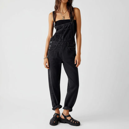 Orlena | Women's Wide Leg Denim Overall Jumpsuit