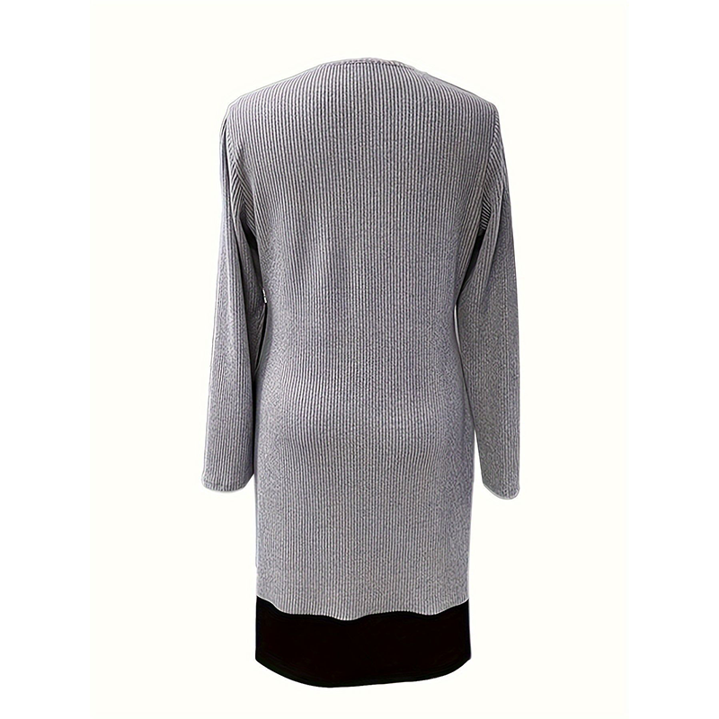 Elegant A-line knee-length two-piece effect dress for women