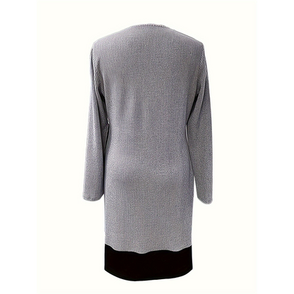 Elegant A-line knee-length two-piece effect dress for women