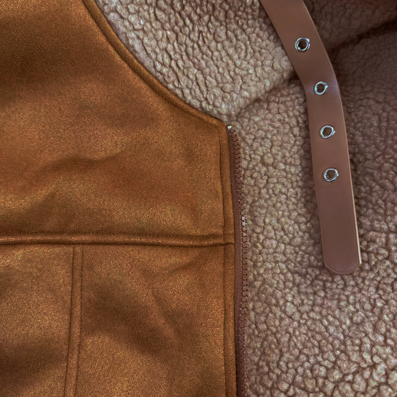 Vintage warm lapel multi-pocket winter coat for men