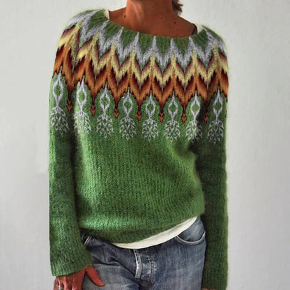Clementine | Women's Fair Isle Oversized Crewneck Sweater