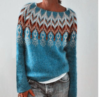 Clementine | Women's Fair Isle Oversized Crewneck Sweater