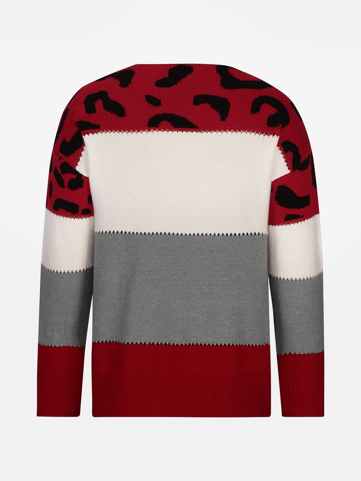 Vivienne | Women's Leopard Color Block Knit Sweatshirt