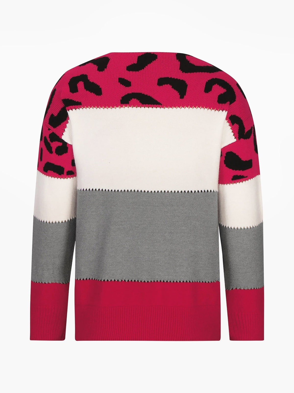 Vivienne | Women's Leopard Color Block Knit Sweatshirt