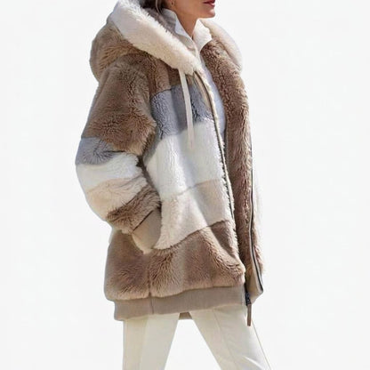 Eudora | Women's Hooded Color Block Puffer Jacket