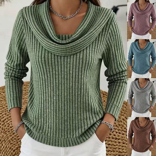 Marisela | Women's Cowl Neck Ribbed Top