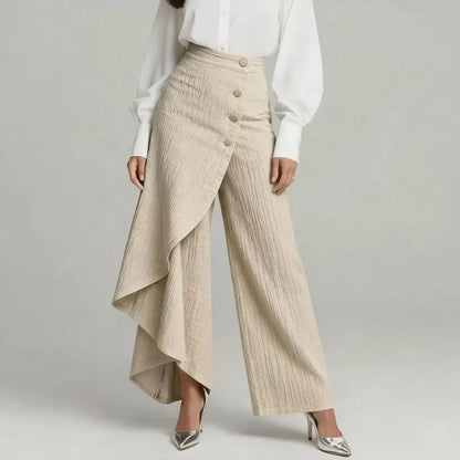 Varelia | Women's Asymmetric Wrap Wide Leg Jeans