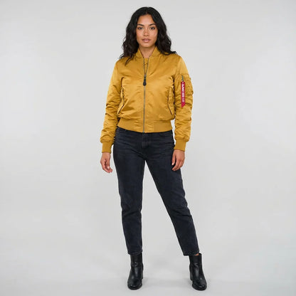 Veylora | Women's MA 1 Bomber Nylon Zip Pocket Jacket