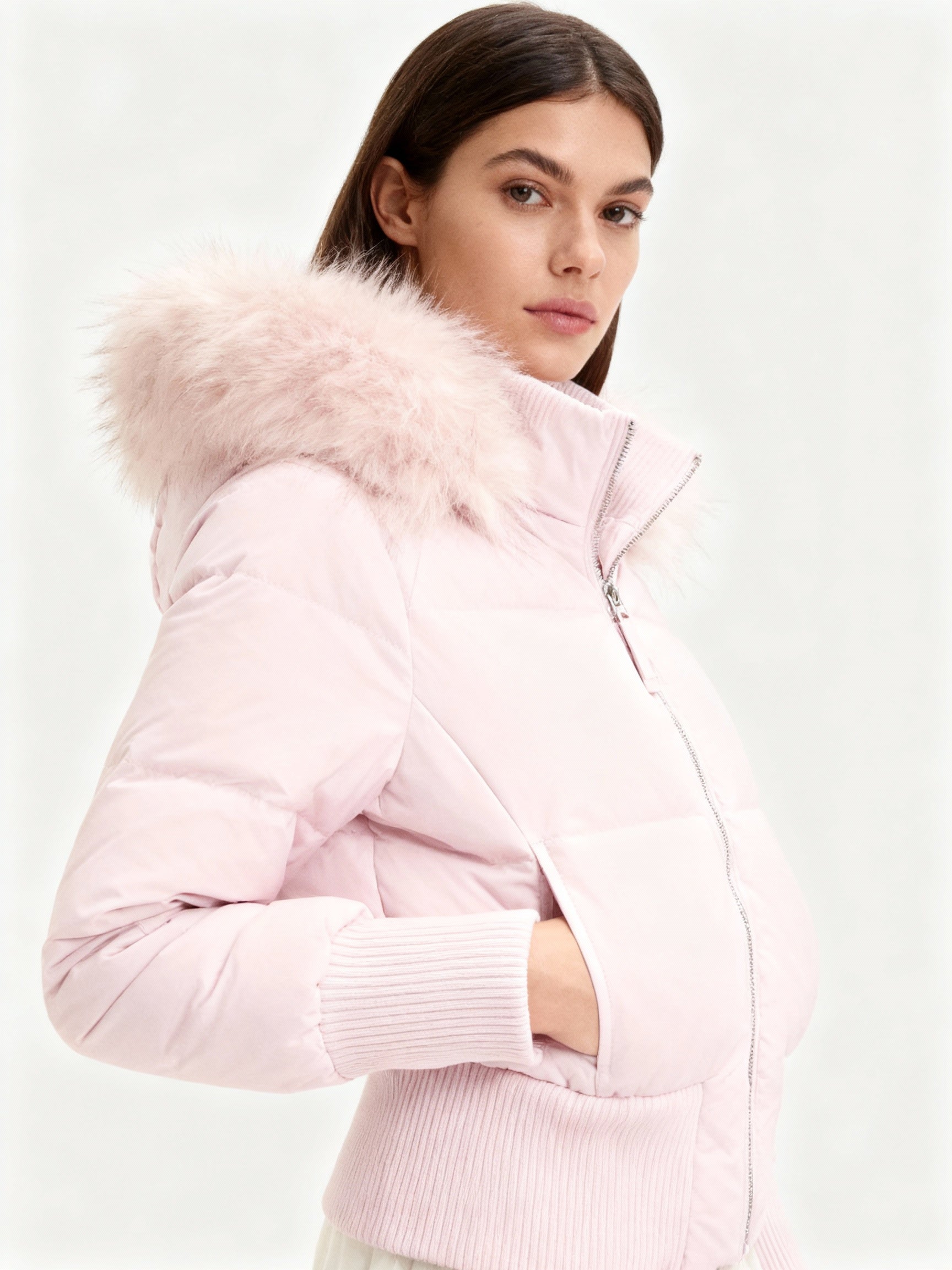 Quilted Winter Jacket with Detachable Hood for Women | Elowen