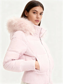 Quilted Winter Jacket with Detachable Hood for Women | Elowen
