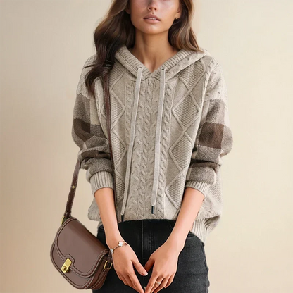 Lysandra | Women's Cable Knit Hooded Oversized Sweater