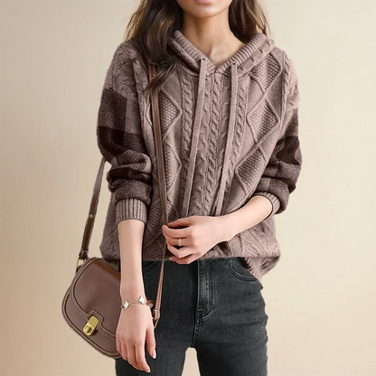 Lysandra | Women's Cable Knit Hooded Oversized Sweater